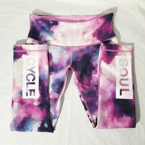 Lululemon Soul Cycle 4 Wunder Under Crop III Blooming Pixie Purple Pink Leggings